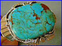 Native American Navajo Kingman Turquoise Sterling Silver Cuff Bracelet TJJ