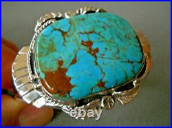 Native American Navajo Kingman Turquoise Sterling Silver Cuff Bracelet TJJ