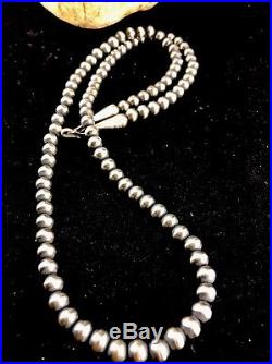 Native American Navajo Pearls 5 mm Sterling Silver Bead Necklace 24 Sale Gift