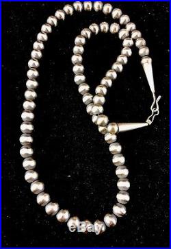 Native American Navajo Pearls 5mm Sterling Silver Bead Necklace 20 Sale Vintage