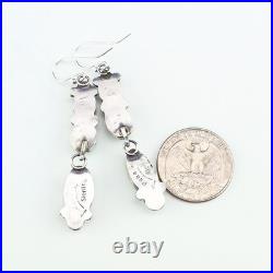 Native American Navajo Silver & Dry Creek Turquoise Earrings By Rena Shelly