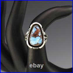 Native American Navajo Silver & Golden Hills Turquoise Ring By Will Denetdale