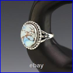 Native American Navajo Silver & Golden Hills Turquoise Ring By Will Denetdale