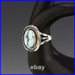 Native American Navajo Silver & Golden Hills Turquoise Ring By Will Denetdale