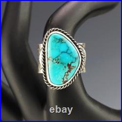 Native American Navajo Sterling Silver & Bisbee Turquoise Ring Sunshine Reeves