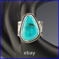 Native American Navajo Sterling Silver & Bisbee Turquoise Ring Sunshine Reeves