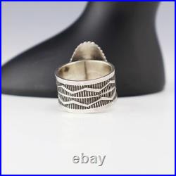 Native American Navajo Sterling Silver & Bisbee Turquoise Ring Sunshine Reeves
