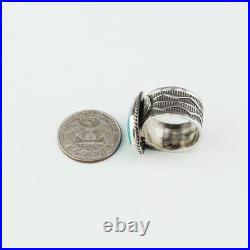 Native American Navajo Sterling Silver & Bisbee Turquoise Ring Sunshine Reeves