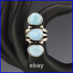 Native American Navajo Sterling Silver & Golden Hills Turquoise Ring Danny Henio