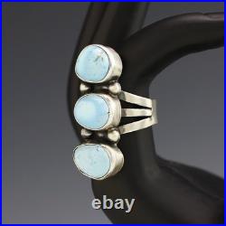 Native American Navajo Sterling Silver & Golden Hills Turquoise Ring Danny Henio