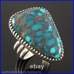 Native American Navajo Sterling Silver High Grade Spiderweb Turquoise Ring