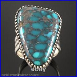 Native American Navajo Sterling Silver High Grade Spiderweb Turquoise Ring
