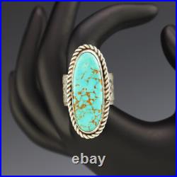 Native American Navajo Sterling Silver & Kingman Turquoise Ring By Gary Custer Native American Navajo Sterling Silver & Kingman Turquoise Ring By Gary Custer