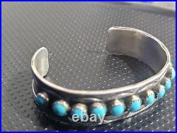 Native American Navajo Sterling Silver Multistones Turquoise Bracelet Sz 6.25