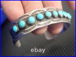 Native American Navajo Sterling Silver Multistones Turquoise Bracelet Sz 6.25