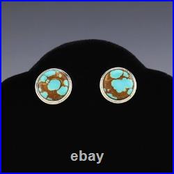 Native American Navajo Sterling Silver & Number Eight Turquoise Earrings