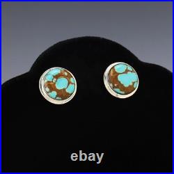 Native American Navajo Sterling Silver & Number Eight Turquoise Earrings