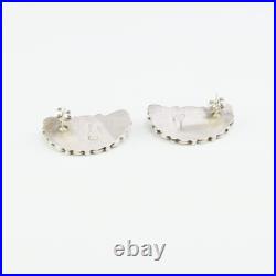 Native American Navajo Sterling Silver & Pink Conch Earrings By Geraldine James