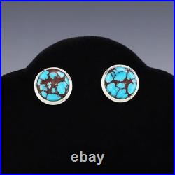 Native American Navajo Sterling Silver & Prince Turquoise Earrings