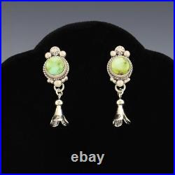 Native American Navajo Sterling Silver & Sonoran Gold Turquoise Earrings