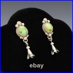 Native American Navajo Sterling Silver & Sonoran Gold Turquoise Earrings