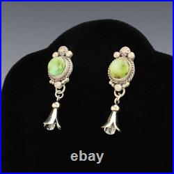 Native American Navajo Sterling Silver & Sonoran Gold Turquoise Earrings