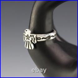 Native American Navajo Sterling Silver Thunderbird Ring By Bo Reeves