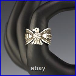 Native American Navajo Sterling Silver Thunderbird Ring By Darrell Cadman