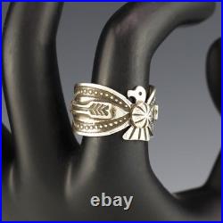 Native American Navajo Sterling Silver Thunderbird Ring By Darrell Cadman
