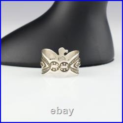 Native American Navajo Sterling Silver Thunderbird Ring By Darrell Cadman