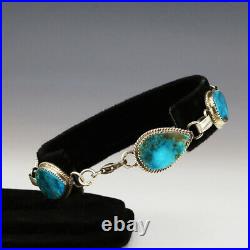 Native American Navajo Sterling Silver & Turquoise Bracelet By Selena Warner