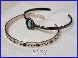 Native American Navajo Sterling Silver Turquoise Cuff Bracelet