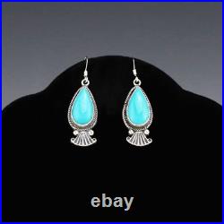 Native American Navajo Sterling Silver & Turquoise Earrings