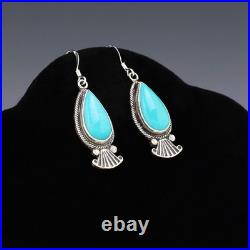 Native American Navajo Sterling Silver & Turquoise Earrings