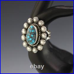 Native American Navajo Sterling Silver & Turquoise Ring By Rosita Calladitto
