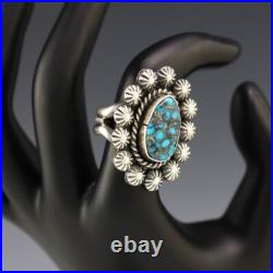 Native American Navajo Sterling Silver & Turquoise Ring By Rosita Calladitto