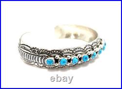 Native American Navajo Sterling Silver turquoise Silver Cuff Bracelet