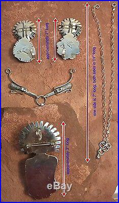 Native American-Navajo-Turq. Sterling Silver-Kachina Necklace by Nelson Morgan
