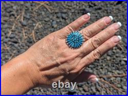 Native American Ring Ster Silver Adjustable Needlepoint Turquoise Zuni Jewelry Native American Ring Ster Silver Adjustable Needlepoint Turquoise Zuni Jewelry