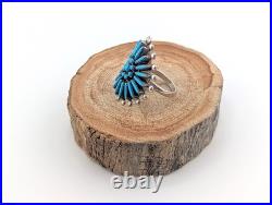 Native American Ring Ster Silver Adjustable Needlepoint Turquoise Zuni Jewelry Native American Ring Ster Silver Adjustable Needlepoint Turquoise Zuni Jewelry