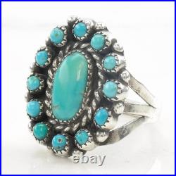 Native American Ring Turquoise Cluster Sterling Silver 5 3/4 Native American Ring Turquoise Cluster Sterling Silver 5 3/4