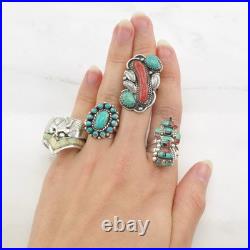 Native American Ring Turquoise Cluster Sterling Silver 5 3/4 Native American Ring Turquoise Cluster Sterling Silver 5 3/4