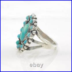 Native American Ring Turquoise Cluster Sterling Silver 5 3/4 Native American Ring Turquoise Cluster Sterling Silver 5 3/4