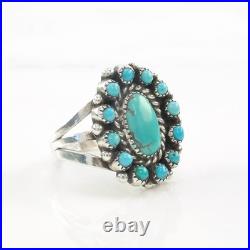 Native American Ring Turquoise Cluster Sterling Silver 5 3/4 Native American Ring Turquoise Cluster Sterling Silver 5 3/4