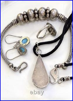 Native American SW Sterling Jewelry LotWampum TurquoiseBracelet Pendant Ring Native American SW Sterling Jewelry LotWampum TurquoiseBracelet Pendant Ring