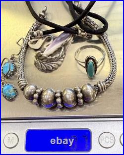 Native American SW Sterling Jewelry LotWampum TurquoiseBracelet Pendant Ring Native American SW Sterling Jewelry LotWampum TurquoiseBracelet Pendant Ring