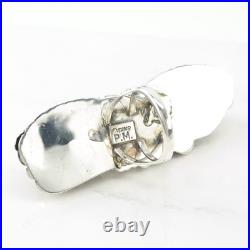 Native American Silver Ring Turquoise Coral Feather Long Sterling Size 10 Native American Silver Ring Turquoise Coral Feather Long Sterling Size 10