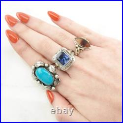 Native American Silver Ring Turquoise Leaf, Large Sterling Blue Size 6 1/2 Native American Silver Ring Turquoise Leaf, Large Sterling Blue Size 6 1/2
