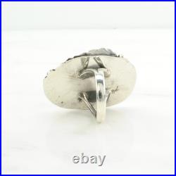 Native American Silver Ring Turquoise Leaf, Large Sterling Blue Size 6 3/4 Native American Silver Ring Turquoise Leaf, Large Sterling Blue Size 6 3/4