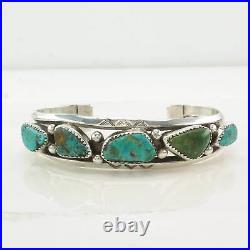 Native American Sterling Silver Cuff Bracelet Turquoise